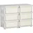 Homcom Schubladenschrank Kunststoff 75 x 37 x 56,5 cm Cremeweiß 6 Schubladen