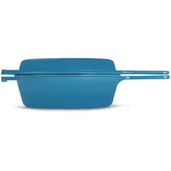 Topf & Pfanne aus Gusseisen, hellblau, 26.5 x 42
