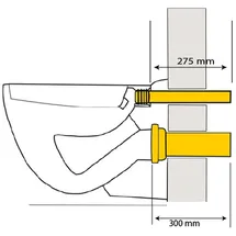 stabilo-sanitär Haas Wand-WC-Anschlussgarnituren - 300 mm lang, verschweißbar DN 90/110, Weisse Deckkappen 3601