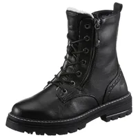 Mustang Winterboots, Blockabsatz, Winterstiefelette, Schnürboots, Nieten und Ziernähten, Gr. 36, schwarz, , 19894552-36