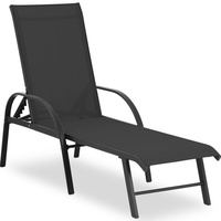 Gartenliege Sonnenliege Liegestuhl Relaxliege Klappbar schwarz Alurahmen 160 kg