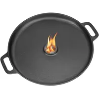 Onlyfire Feuerplatte Gusseisen Rund, Ø35cm Plancha Grillplatte mit Tragegriff, Grillring für Raketenofen, Gasgrill, Kugelgrill, BBQ-Platte, Tropfschutz, Loch 5,8cm, Stärke 4mm