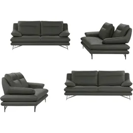 Calia Italia 2,5-Sitzer CALIA ITALIA "Cezanne, italienisches Design trifft erstklassigen Sitzkomfort, Leder", grau (327 grigio scuro), B:195cm H:90cm T:109cm, Sofas, Edles Designsofa in besonders langlebigen & pflegeleichten Lederarten