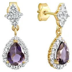 Fascination by Ellen K. Ohrringe 585/- Gold Iolith lila 0,85ct.   Damen 