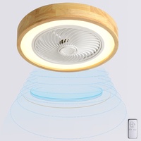 VOMI Deckenventilator mit Beleuchtung Holz Deckenlampe Leise Ventilator Lampe Modern Dimmbar LED Invisible Fan Deckenleuchte für Schlafzimmer Wohnzimmer Esszimmer Kinderzimmer Beleuchtung 72W Ø50cm