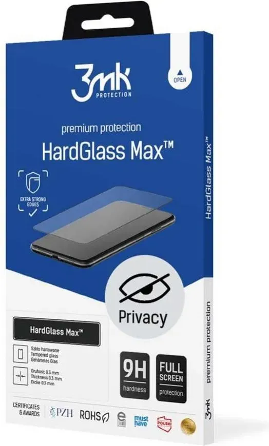 3MK Hardglass Max Privacy Blickschutz Folie (iPhone 12 Pro), Smartphone Schutzfolie