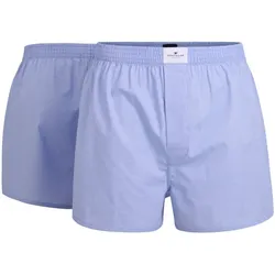 TOM TAILOR Herren Boxershorts, 2er Pack - Web-Shorts, Baumwolle, Poplin, kariert Hellblau L