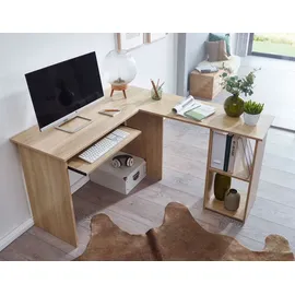 Wohnling Eckschreibtisch Eiche grau