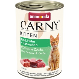 Animonda Sparpaket: 24x400g Animonda Carny Kitten Rind, Huhn & Kaninchen Katzenfutter nass