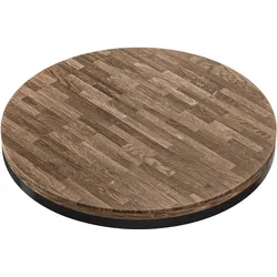 MASSIV STEEL | Bistro Massiv Tischplatte | Ø60cm | Walnuß