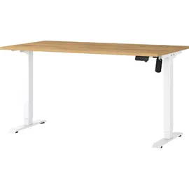 Germania Schreibtisch höhenverstellbar, elektrisch 140 cm weiß, 140x119x80 cm