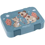 Bearfoot Lunchbox Brotdose Kinder mit Fächern, Lunchbox, Bento box - Traktor, handgezeichnete Designs, modular blau