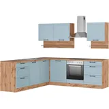 kochstation Winkelküche KS-Lana L-Form 240 cm blau