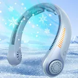 Nackenventilator mit 5000mAh Akku, Leiser Halsventilator mit Nackenstütze, Tragbarer USB Ventilator mit 5 Geschwindigkeiten, 360° Kühlung für Hitzewallungen, Reisen und Alltag für Frauen und Männer