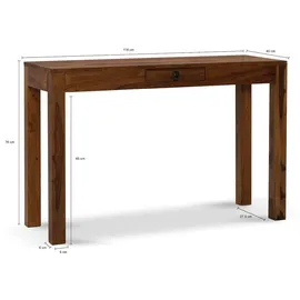 KADIMA DESIGN Schreibtisch Kompakt Sheesham Dunkelbraun