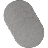 AddGrace 4er Pack Rund Sitzkissen Abnehmbares Stuhlkissen Rund mit Rutschfestem Boden Indoor Sitzpolster für Esszimmer, Küche 40 x 40 cm, Hellgrau