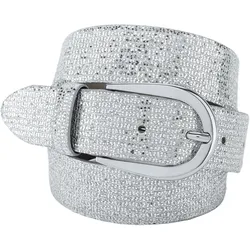 Ledergürtel, Gr. 105, silber, , 23775655-105