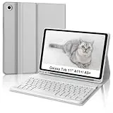 Tiiomioon Tastatur Hülle für Samsung Galaxy Tab A11 Plus 11" 2025 Abnehmbare Tastatur Schlitzhülle mit Stifthalter Kompatibel mit Galaxy A11+ 2025/ A9+ 2023, Grau