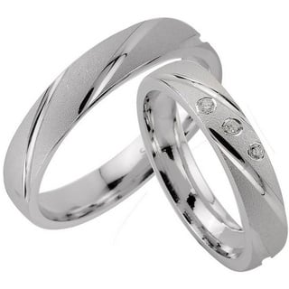 Trauringe123 Trauring Hochzeitsringe Verlobungsringe Trauringe Eheringe Partnerringe SILBER 925 m. 3 Stein J39 57