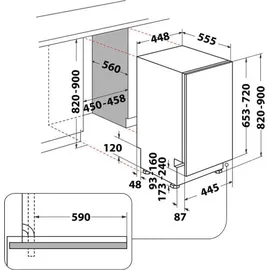 Whirlpool WSIC 3M27 Einbau-Geschirrspüler (vollintegrierbar, 450 mm, Silber)