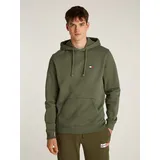 Tommy Jeans Hoodie "TJM REG BADGE HOODIE EXT", Herren, Gr. M, grün (fatigue grün), Sweatware, Obermaterial: 100% Baumwolle, unifarben, casual, regular fit hüftlang, Rundhals, Langarm Ärmel ohne Ärmelschlitz,eingesetzt Rippbündchen, Sweatshirts, Mit Rundhalsausschnitt