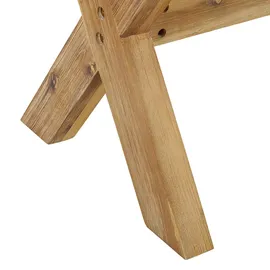 Beliani Gartenstuhl Weiss Heller Holzfarbton 40x51x45