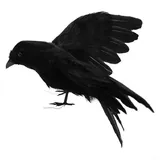 Krähen-Halloween-Dekorationen, 2-teiliges Set, künstliche schwarze Raben aus Kunststoff, gefiederte Vögel für Themenpartys, Hof, Veranda, Dekor