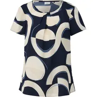 S.Oliver Kurzarmbluse mit All-Over Print Gr. 34, BLUE ecru,