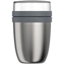 MEPAL Thermo Lunchpot ELLIPSE Isolier-Lunchbox mit 2 Behältern Edelstahl matt