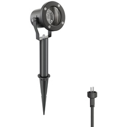 ledscom.de Gartenstrahler KUK mit Erdspieß für außen, Edelstahl, schwarz 5,38W 524lm 30° weiß