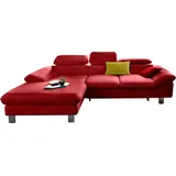 Cotta Ecksofa Driver, mit Kopfteilverstellung, wahlweise mit Bettfunktion rot