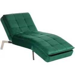 Chaiselongue LOIRET Samtstoff Smaragdgrün