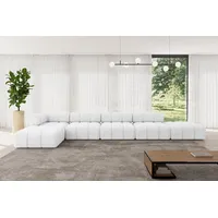 altdecor Modulares Sofa Ecksofa in L-Form - Kerru-L3 - 475x190x70 cm Weiß universal, links/rechts Corner modular Sofa Eckcouch Couch Wohnlandschaf... - Weiß