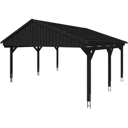 Doppelcarport SKANHOLZ "Fichtelberg", grau (anthrazit), H: 362cm, Carports