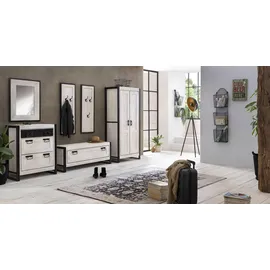 SIT Möbel White Panama Garderobenschrank 80 x 45 x 180 cm schwarz-weiß