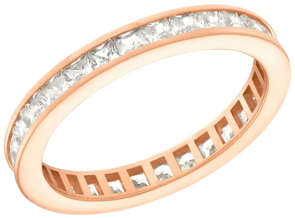 Amor Fingerring »Plain«, mit Zirkonia (synth.) Amor roségoldfarben-weiß + kristallweiß 60