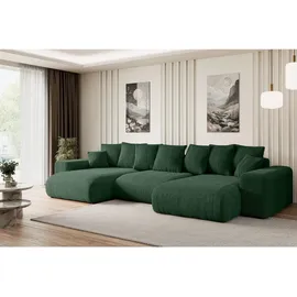 altdecor Ecksofa Cord 6-Sitzer Grün