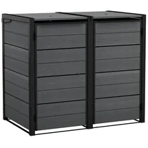 KETER Hide Away Mülleimerschrank, 240 l, Kunststoff, Grau)