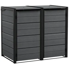 KETER Hide Away Mülleimerschrank, 240 l, Kunststoff, Grau)