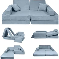 AngeLove Kindersofa, Blau, Textil, 160x24x80 cm, Kinder- & Jugendzimmer, Kindermöbel, Kindersitzmöbel & -tische, Kindersessel & -sofas