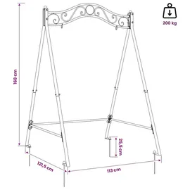 vidaXL Schaukelrahmen Antik Weiß 113 x 121,5 x 168 cm Stahl