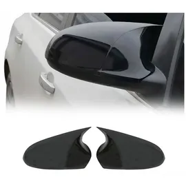 Omac Spiegelkappen Spiegelabdeckung kompatibel mit Opel Astra 2010-2015 ABS Schwarz Glanz 2tlg