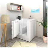 AcquaVapore Senioren Sitzbadewanne Sitzwanne Badewanne mit Tür S02-A-L 78x100 cm