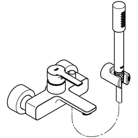 Grohe Lineare Einhandwannenmischer DN 15 inkl. Brausegarnitur (33850000)