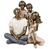 formano Dekofigur Familie - Paar mit 2 Kindern - Handbemalt - Bunte Skulptur 15cm