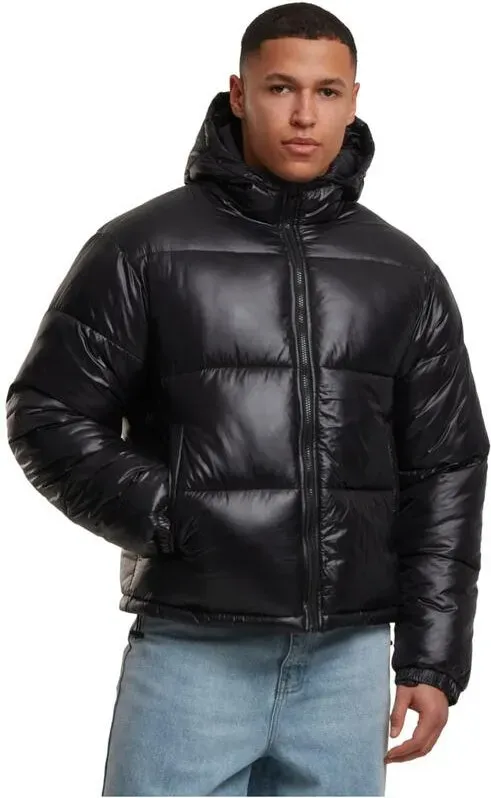 Urban Classics Glänzende Steppjacke mit Kapuze Winterjacken/Mäntel schwarz M