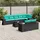 vidaXL 9-teiliges Gartensofa-Set mit Kissen schwarz