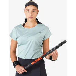 Tennis T-Shirt Damen - Dry Soft 500 graugrün XS