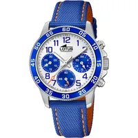 Lotus Analog Kinderuhr für Jungen mit Lederarmband – Quarzwerk – Hochresistentes Mineralglas – Wasserdicht 5 ATM 18581/7 – Mit Geschenkarmband – Junior Collection