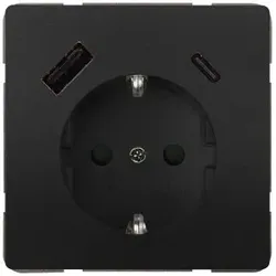 Siemens 5UB18701AC01 DELTA style USB-SCHUKO-Steckdose 2 USB A+C Leistung: bis zu 18 W, anthrazit